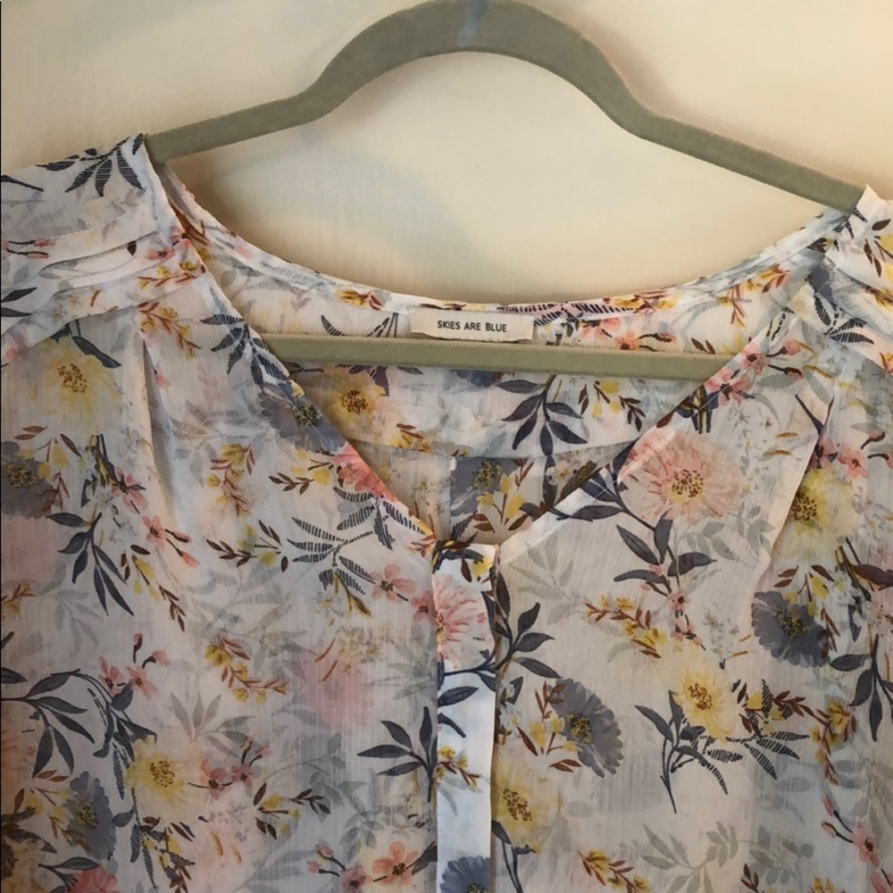 Skies Are Blue Beautiful Sheer Blouse